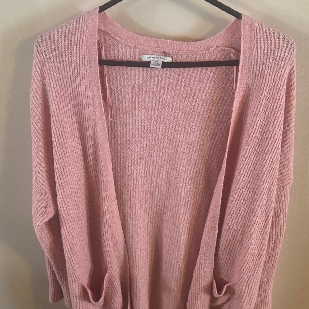 American Eagle Outfitters Blush Open-Front Cardigan